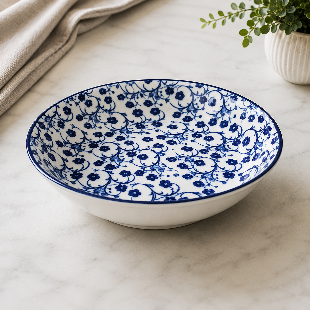Danny Home Blue Chintz Bowl - 9 Inches