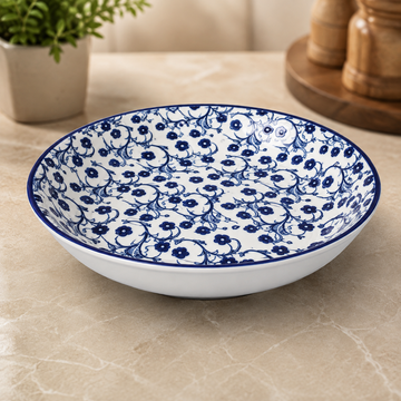Danny Home Blue Chintz Serving Bowl - 8 Inches