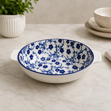Danny Home Blue Chintz Round Bowl - 11 Inches