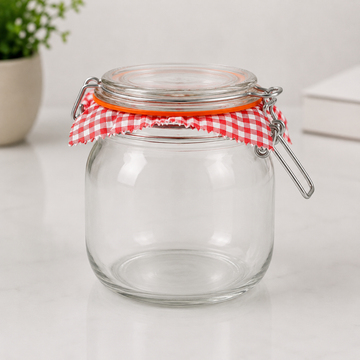 Danny Home Glass Storage Jar With Clip Top Lid - 1 liters