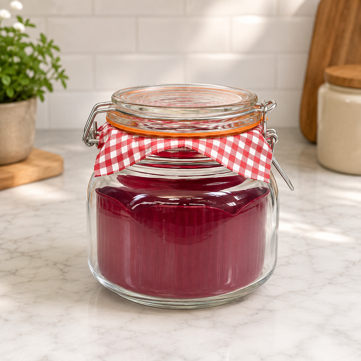 Danny Home Square Glass Clip Top Storage Jar - 525 ml