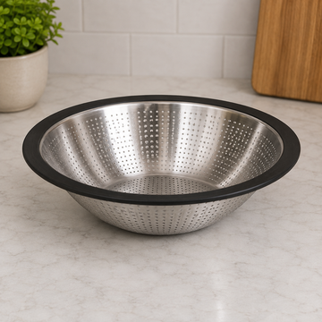 Danny Home Stainless Steel Kitchen Colander With Wide Rim - 23 cm