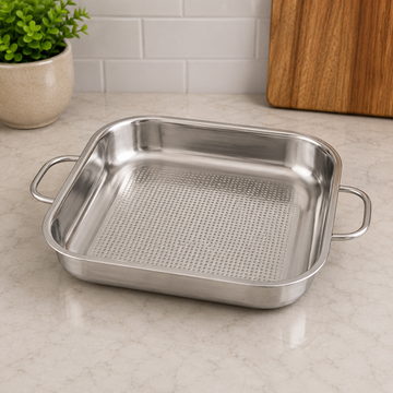 Danny Home Stainless Steel Rectangular Baking Dish With Handles