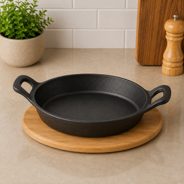 Danny Home Round Cast Iron Frying Pan With Dual Handles - 4 x 4.2 cm