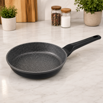 Alpenburg Black Non-Stick Deep Frying Pan With Ergonomic Handle - 28 cm