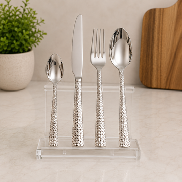 Alpenburg Stainless Steel Cutlery Set With Textured Handles - 52 Piece Set