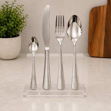 Alpenburg Stainless Steel Cutlery Set With Textured Handles - 52 Piece Set