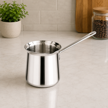 Korkmaz Stainless Steel Turkish Coffee Pot With Long Handle - 4 Cups