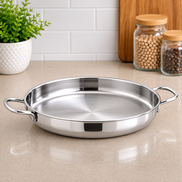 Korkmaz Stainless Steel Frying Pan With Dual Side Handles