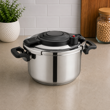 Korkmaz  Stainless Steel Pressure Cooker With Secure Locking Lid And Side Handles - 10 Liters