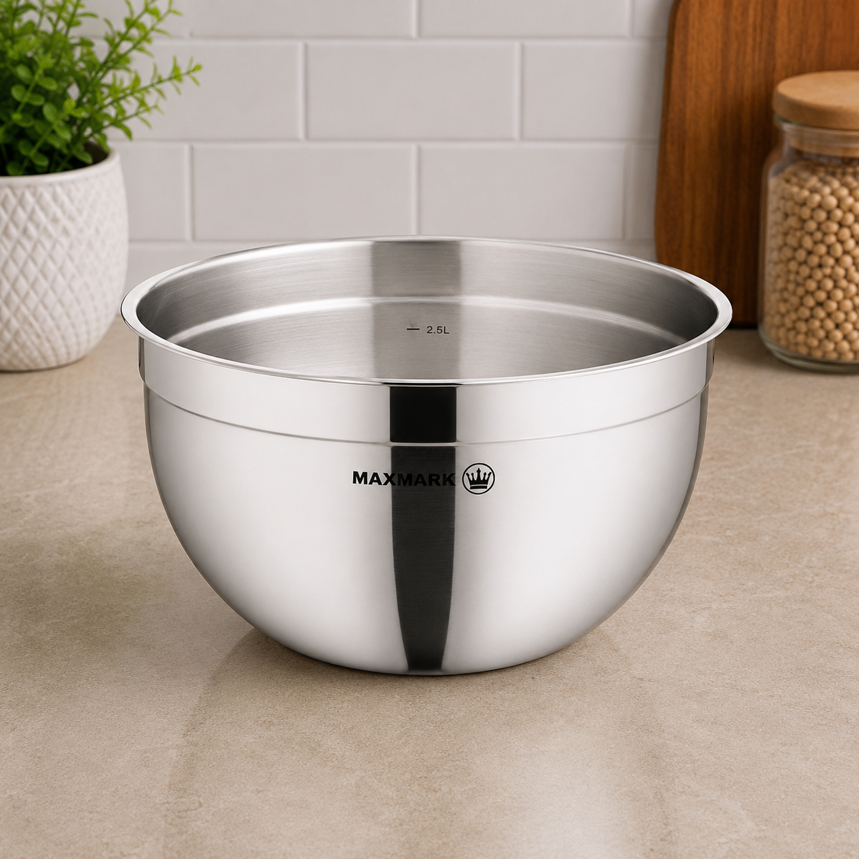 Korkmaz Stainless Steel Deep Mixing Bowl  -  20 x 13 cm