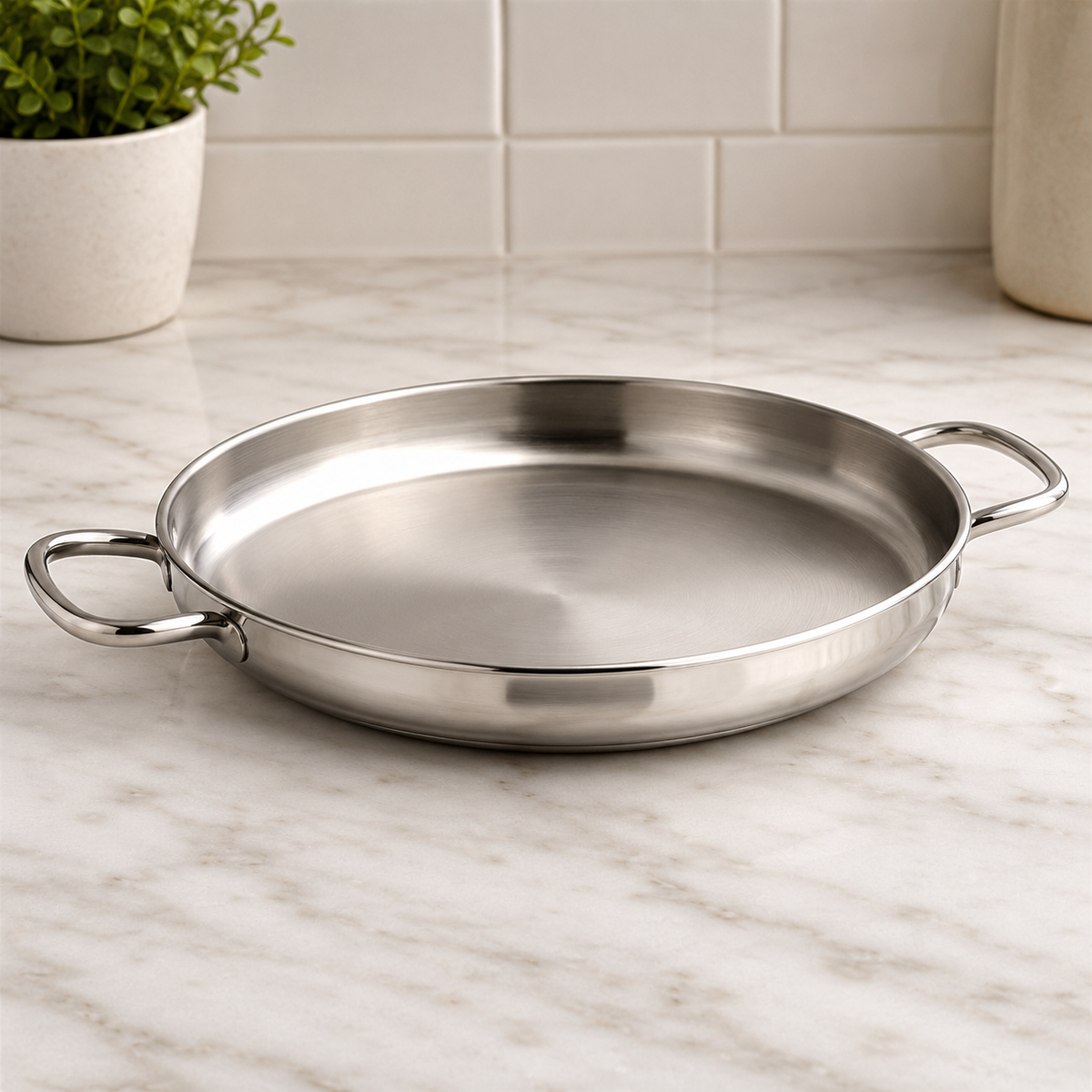 Korkmaz Stainless Steel Double Handle Frying Pan - 30 cm