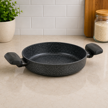 Korkmaz Granite Non-stick Casserole With Double Handles - 20 cm