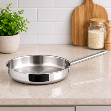 Korkmaz  Stainless Steel Frying Pan With Long Handle - 24 x 5 cm